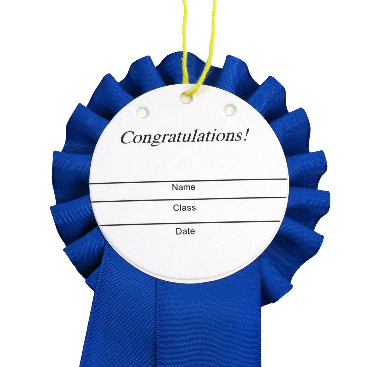 Deluxe Blue 1st First Place Award Ribbon Rosette Winner Trophy Badge Class Medal