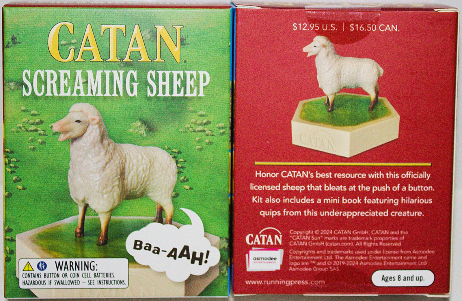 Catan Board Game 3″ Screaming Mini Sheep Figurine plus Mini Book NEW SEALED