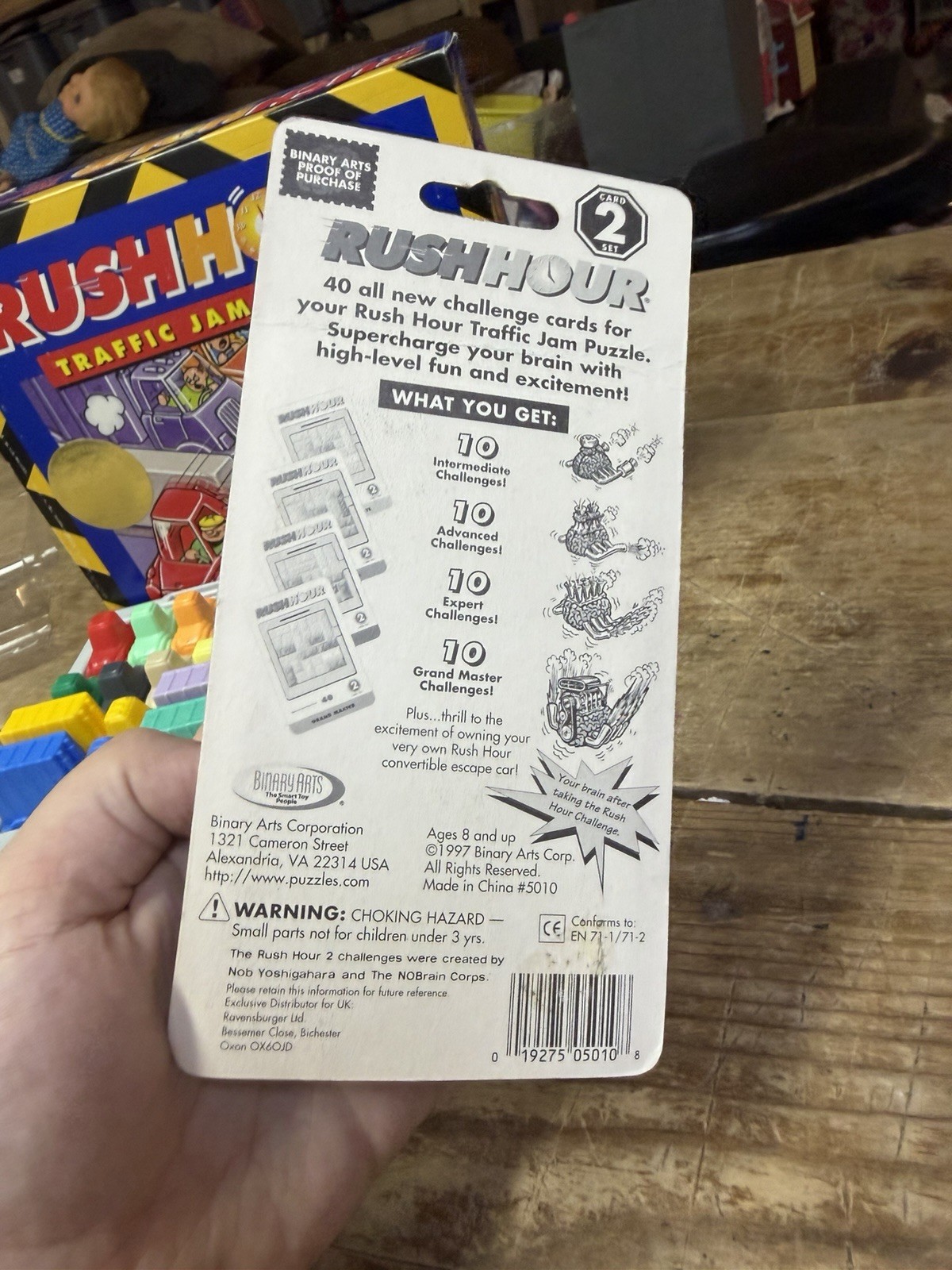 + CARD SET 2 Vintage 1996 Rush Hour Traffic Jam Puzzle Game Binary Arts COMPLETE