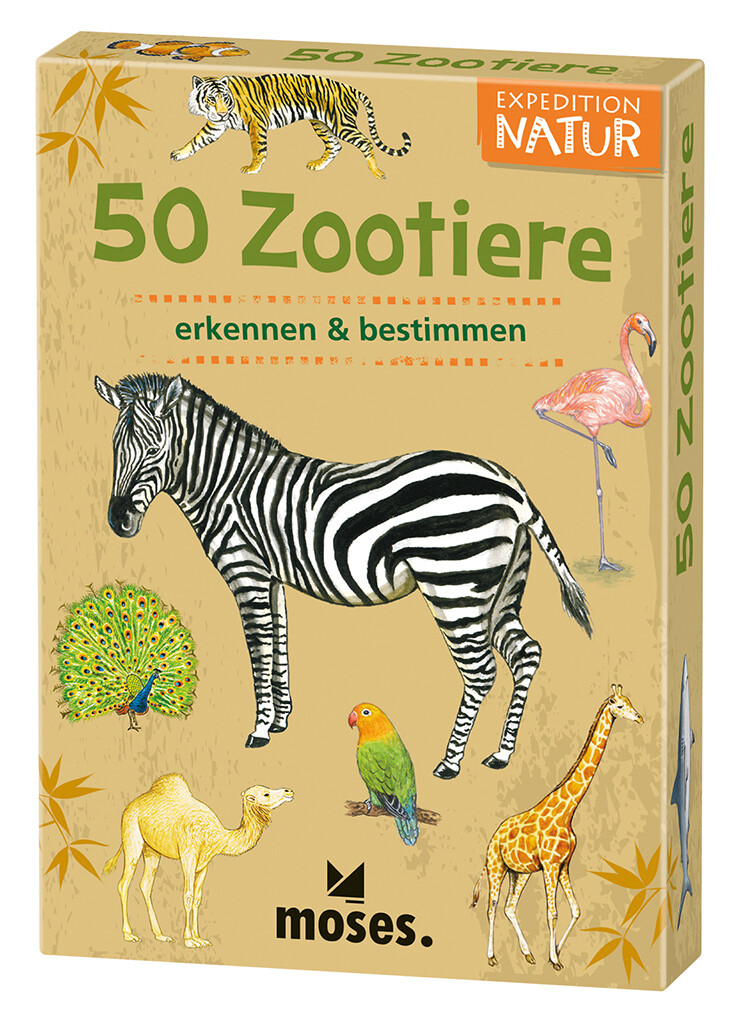 50 Zoo Animals Expedition Nature Moses Learning Game Quizzes Card Game FSC 9791