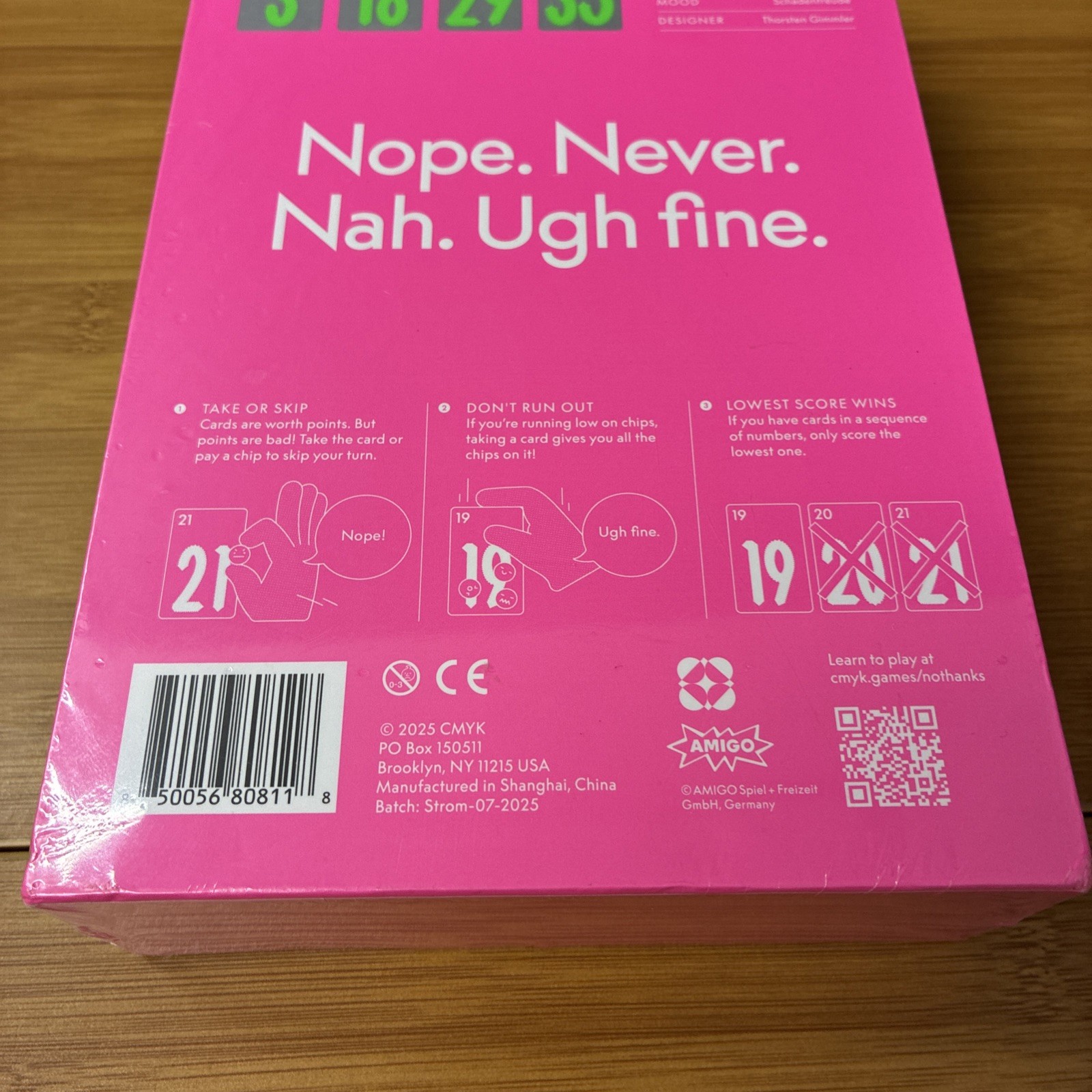 No Thanks! Magenta Game by CMYK 2025 Designed by Thorsten Gimmler New Sealed