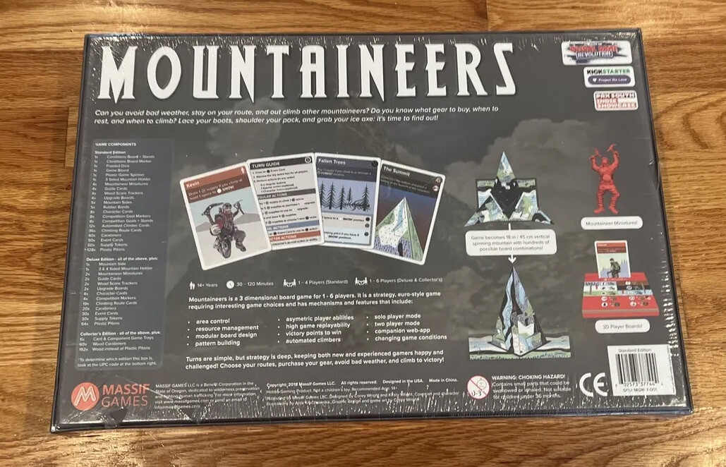 Mountaineers 3D Board Game Standard Edition (Massif 2019) Kickstarter NEW READ