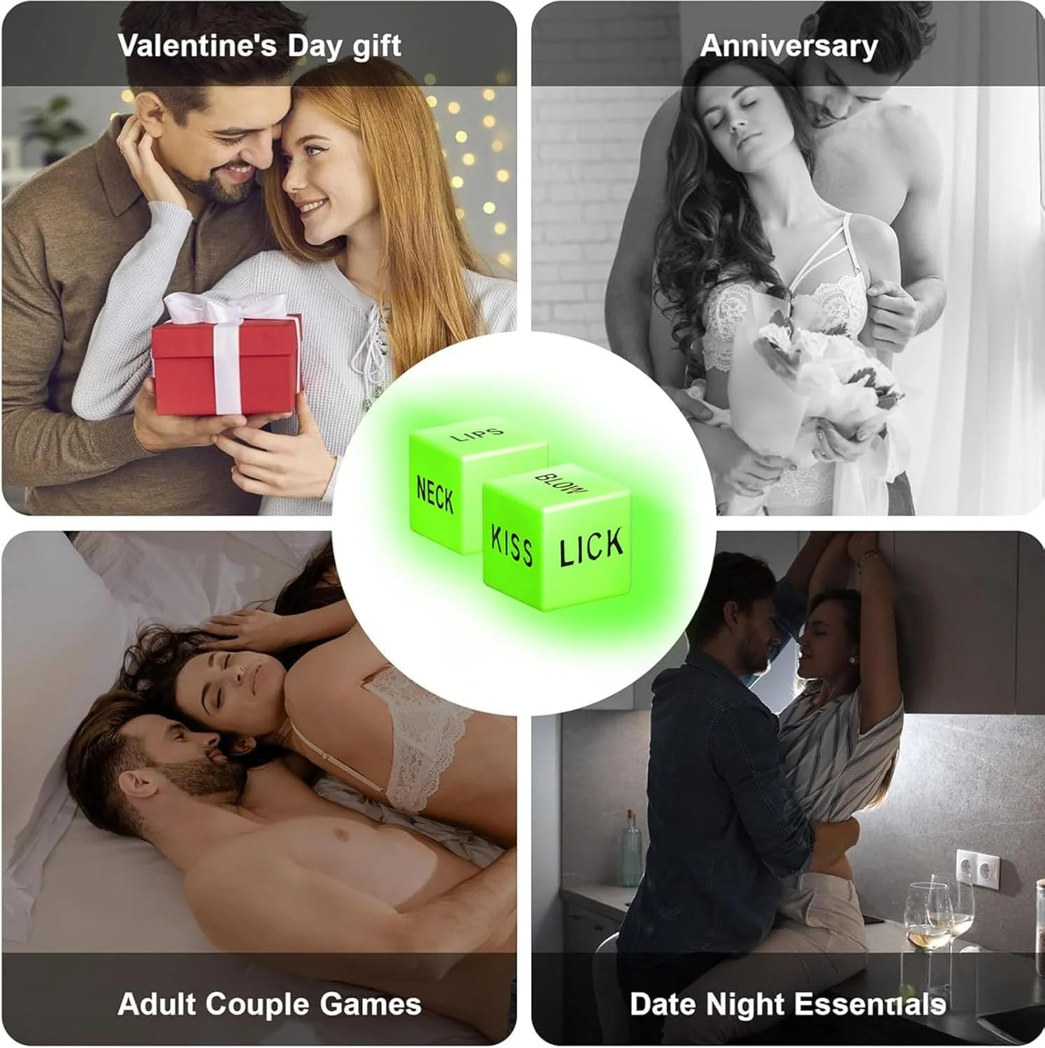 Sex Cards Sex Dice Set Couples Games – 54 Positions Cards Sex Game with 2 Glow S