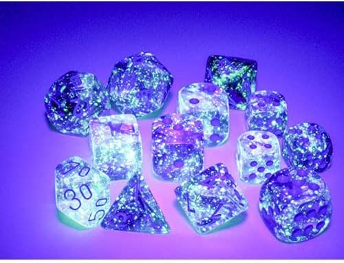 Chessex Nebula 12mm d6 Nocturnal/Blue w/Luminary Dice Block (36 dice)