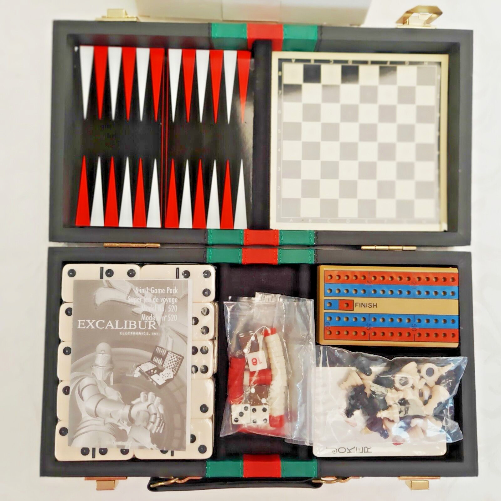 Avon 2005 Ultimate Excalibur 6 In 1 Travel Game Pack In Secure Black Case