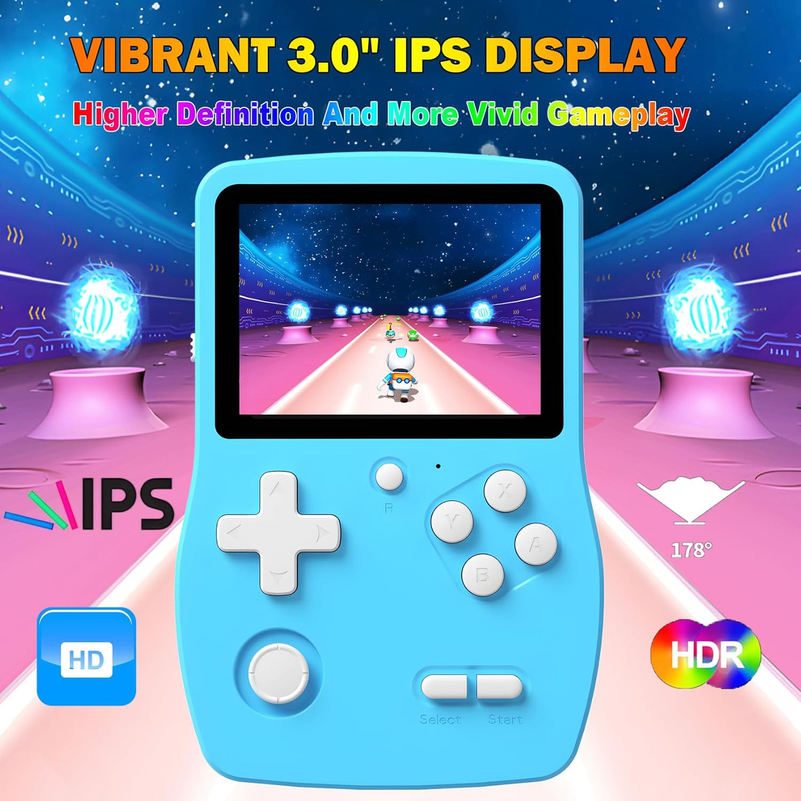 32-Bit Handheld Games Console with 139 Video Games, Portable Game Player with