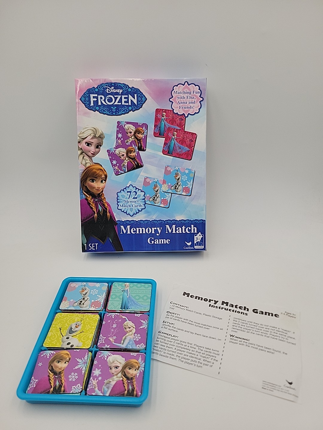Disney Frozen I Memory Match Game 72 Cards 2-4 Player Age 4+ COMPLETE
