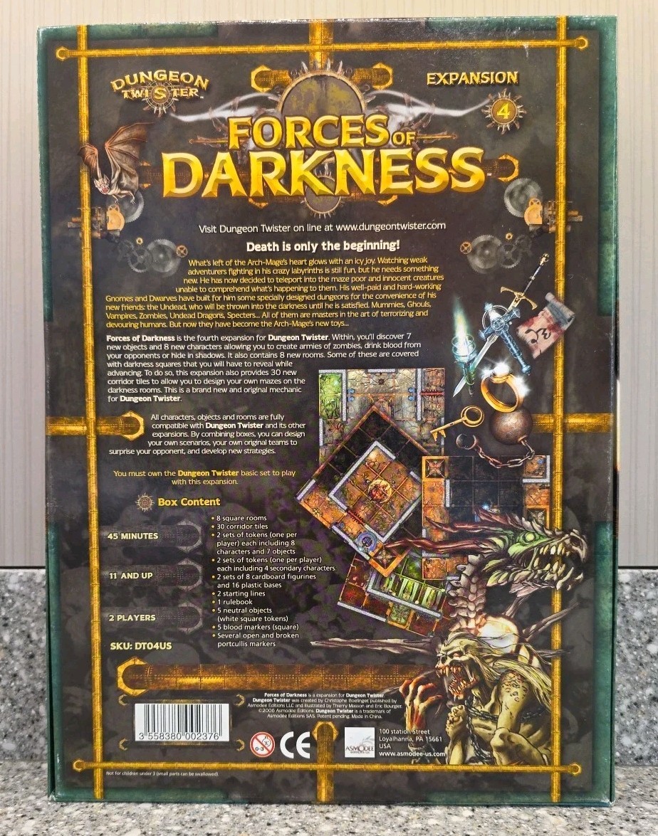 Forces Of Darkness Dungeon Twister Expansion 4 Board Game 2006 Asmodee Complete