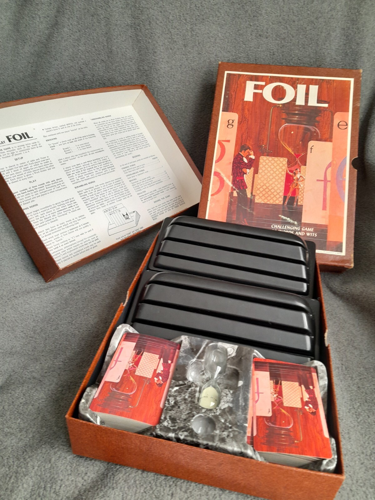 Vintage 1968 FOIL Board Game of Words & Wits Bookshelf Edition Complete 3M