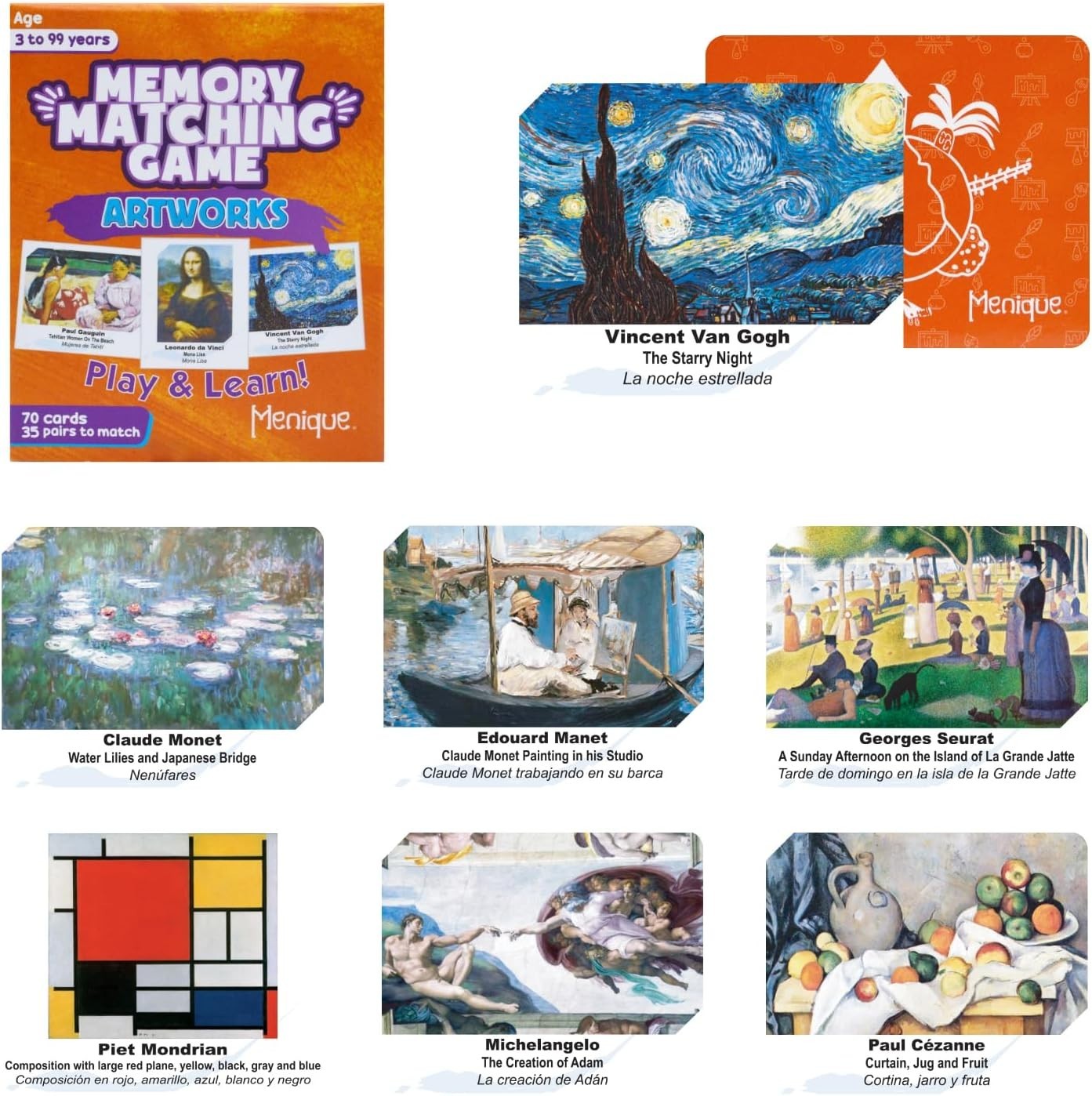 Eco-Friendly Memory Matching Game with 70 Famous Paintings – Play & Learn!