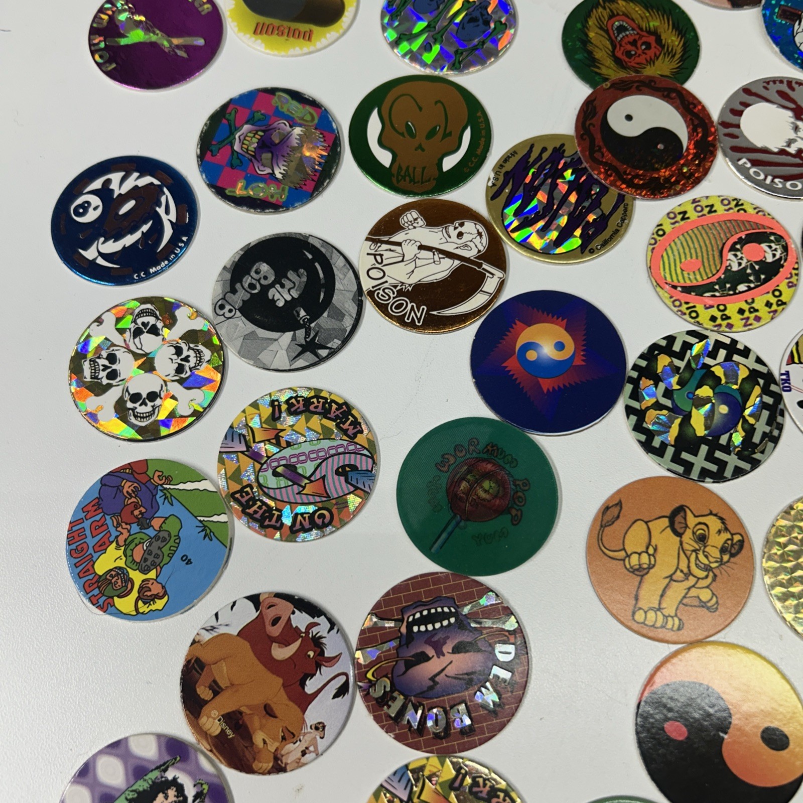 Vintage 1990’s Huge Lot Of Pogs 211 Plus Cases Holographic Lenticular Disney