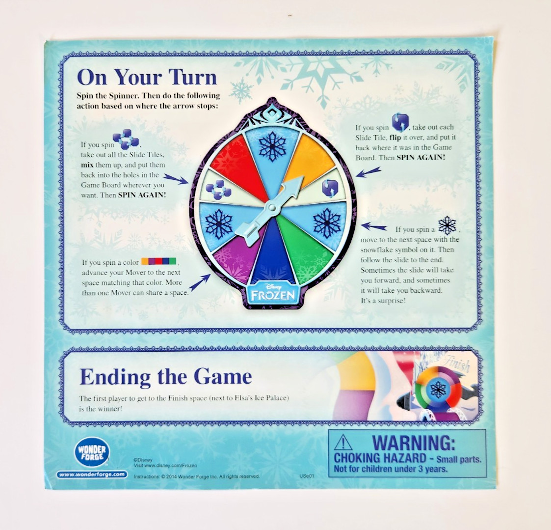 2014 DISNEY Frozen Surprise Slides Board Game Elsa Anna Olaf Kristoff COMPLETE