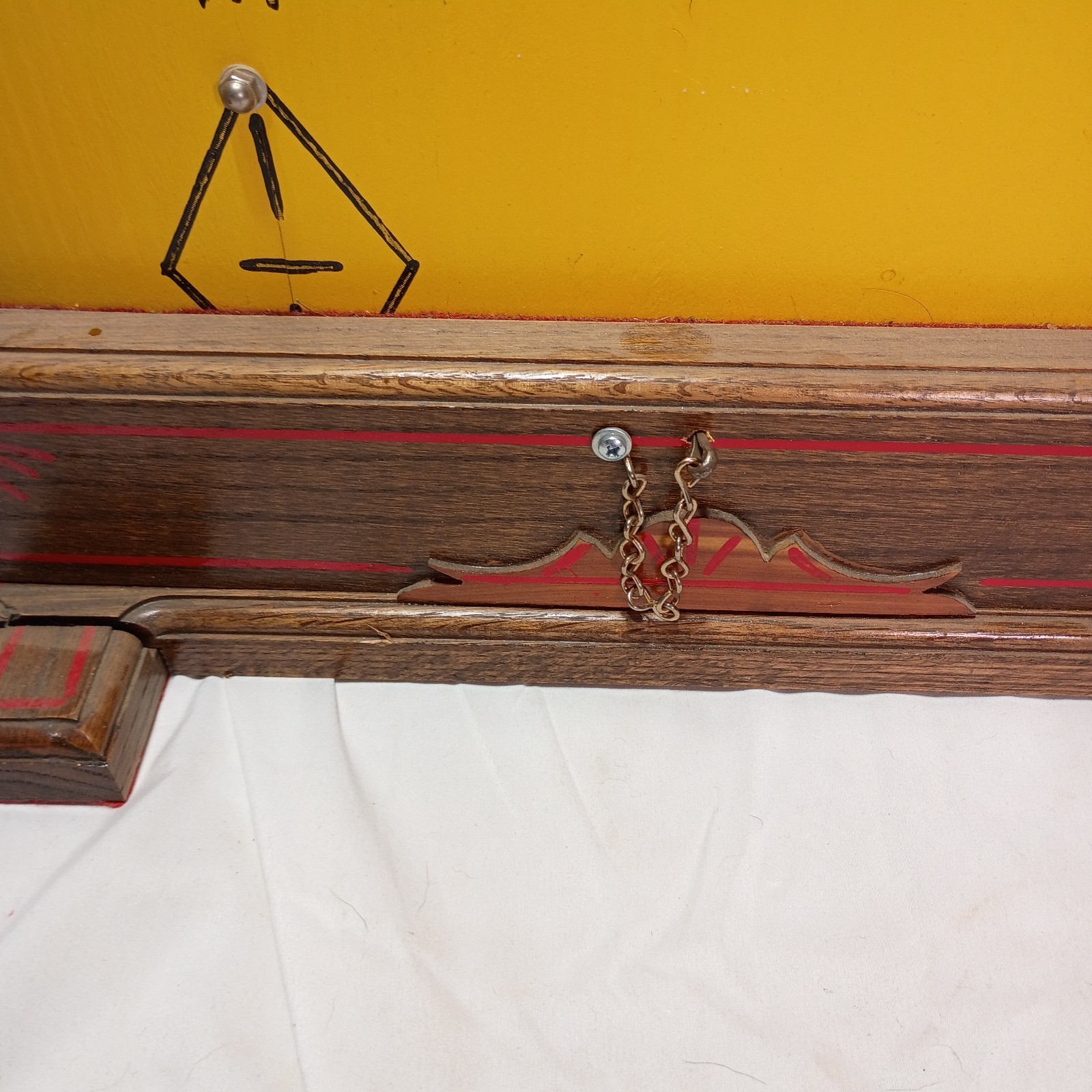 Folk Art Wooden Scoreboard Hand-Painted Carnival Game Counter Vintage Game Room