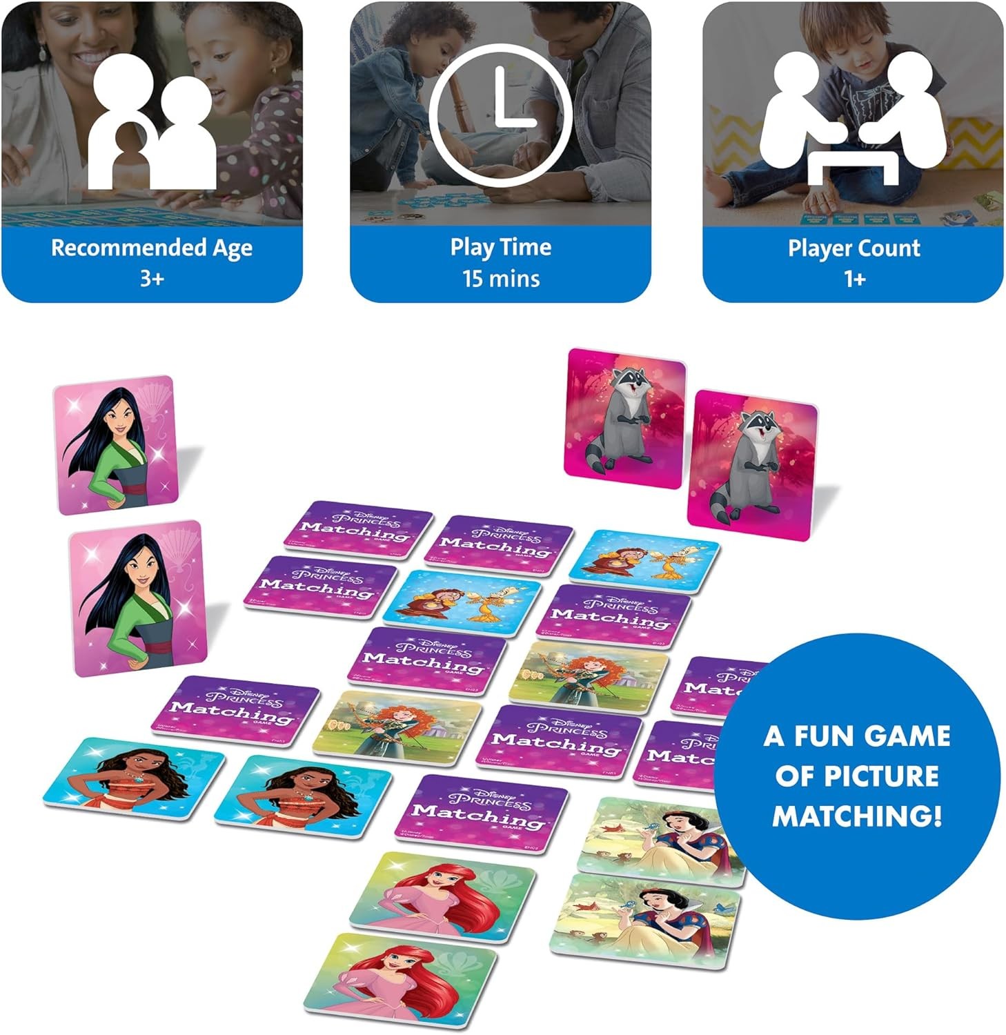Wonder Forge Disney Princess Matching Game – Fun Memory Game for Kids Ages 3 and
