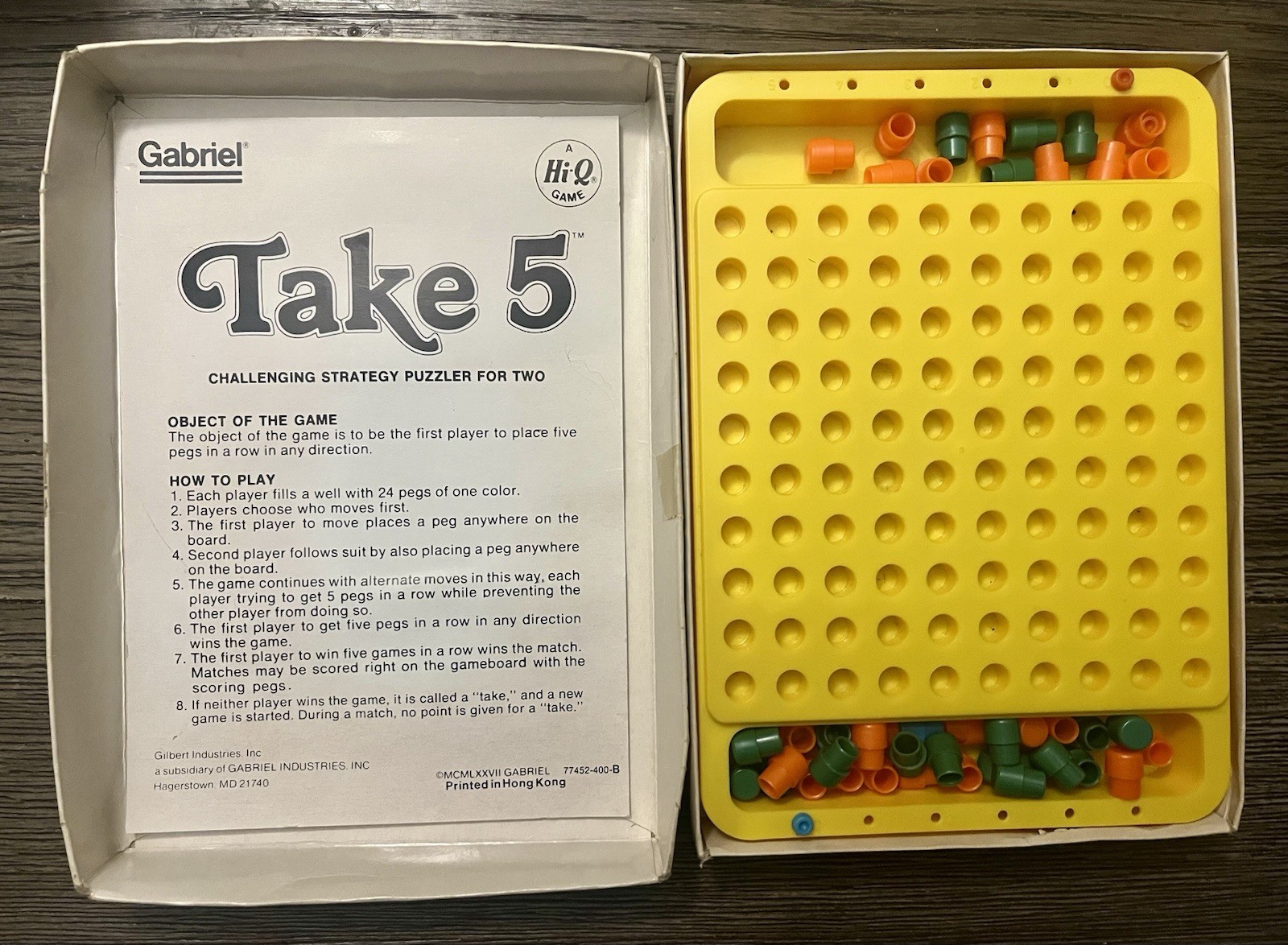 1977 Take 5 High Q Strategy Puzzle Game Complete Used Old Vintage Hi-Q