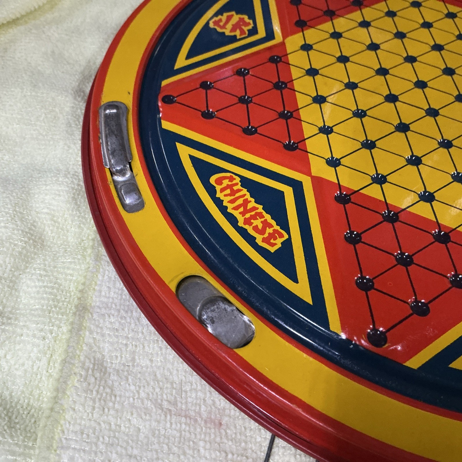 Vintage San Loo Junior Chinese Checkers Tin Litho Board Northwestern Products