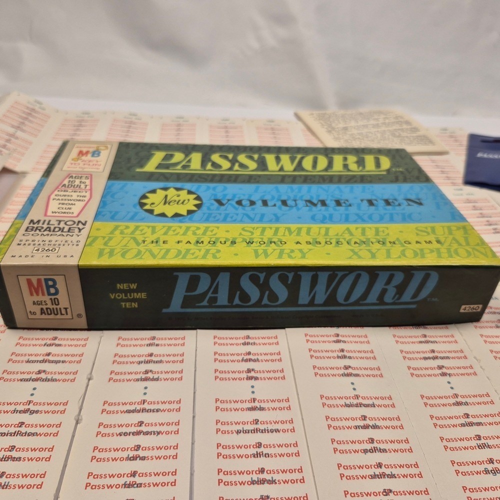 Vintage 1970s Milton Bradley Password Volume Ten Word Association Game MB 4260