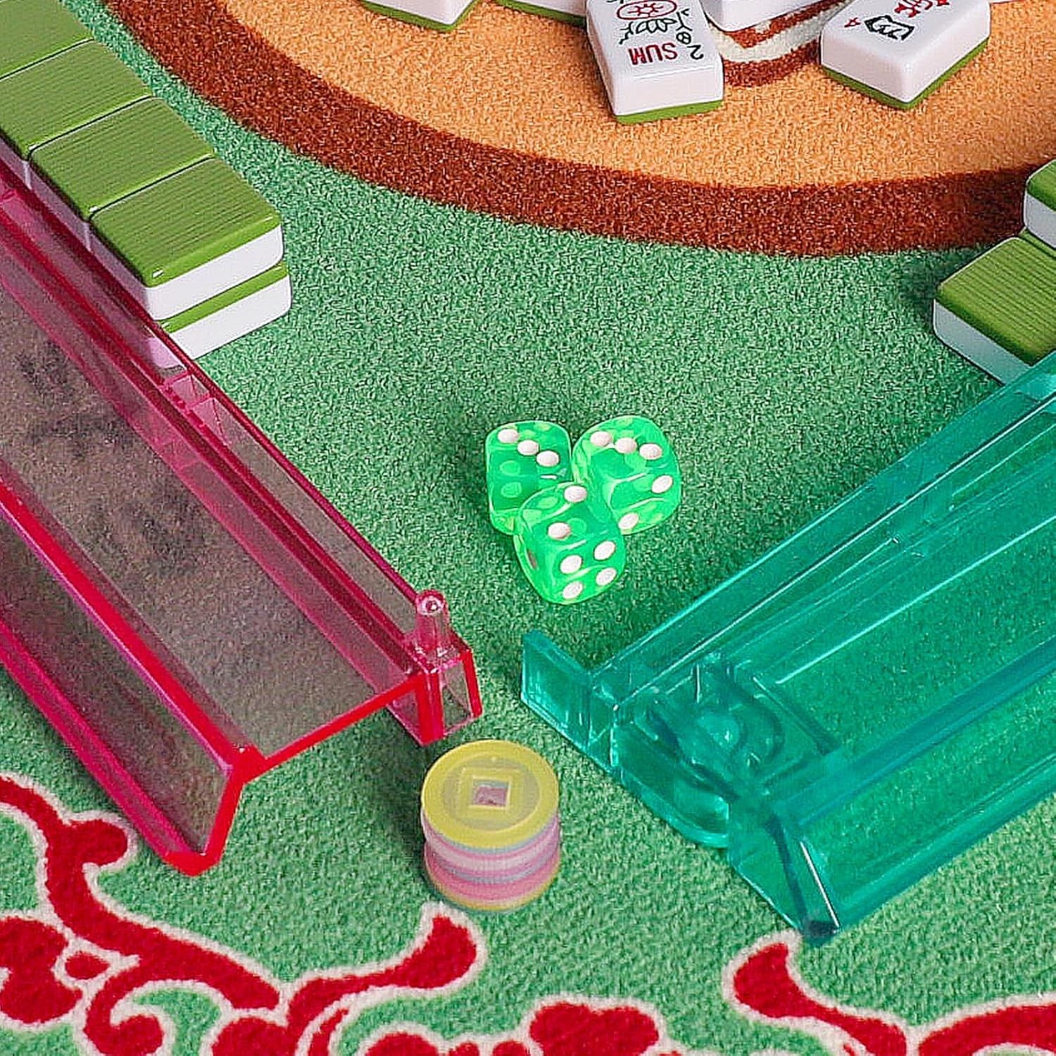 Complete American Mahjong Set with 166 Green Tiles and Stylish Carrying Bag