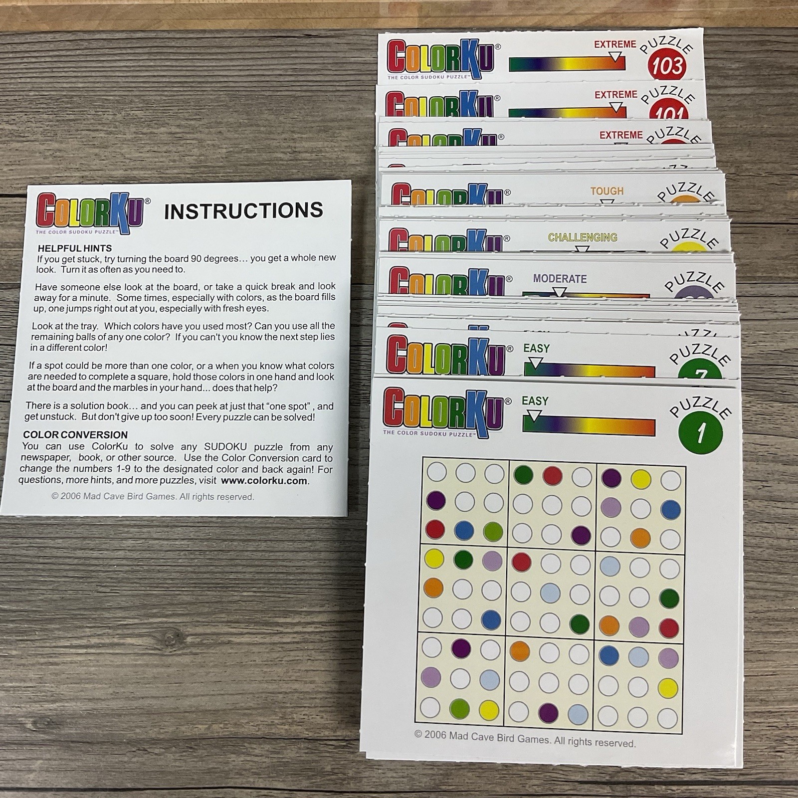 COLORKU Wooden Color Sudoku Puzzle Game 100% COMPLETE 2006