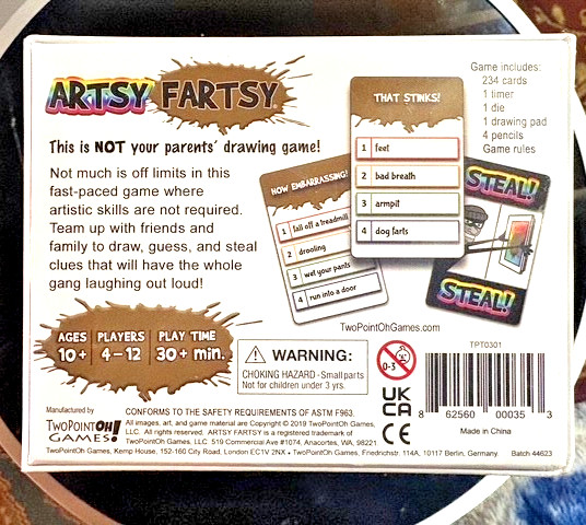 Artsy Fartsy Drawing Game/ Family Game Night/ Card Game NIB