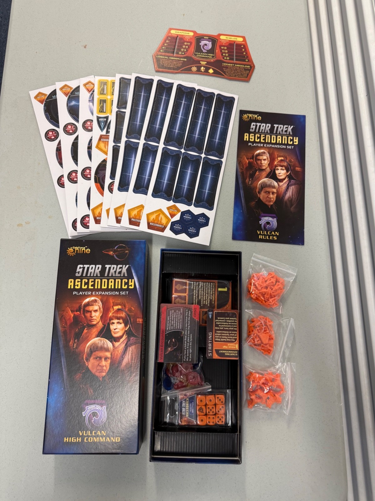 Star Trek Ascendency COMPLETE open NEVER PLAYED but UNPUNCHED Gale Force Nine