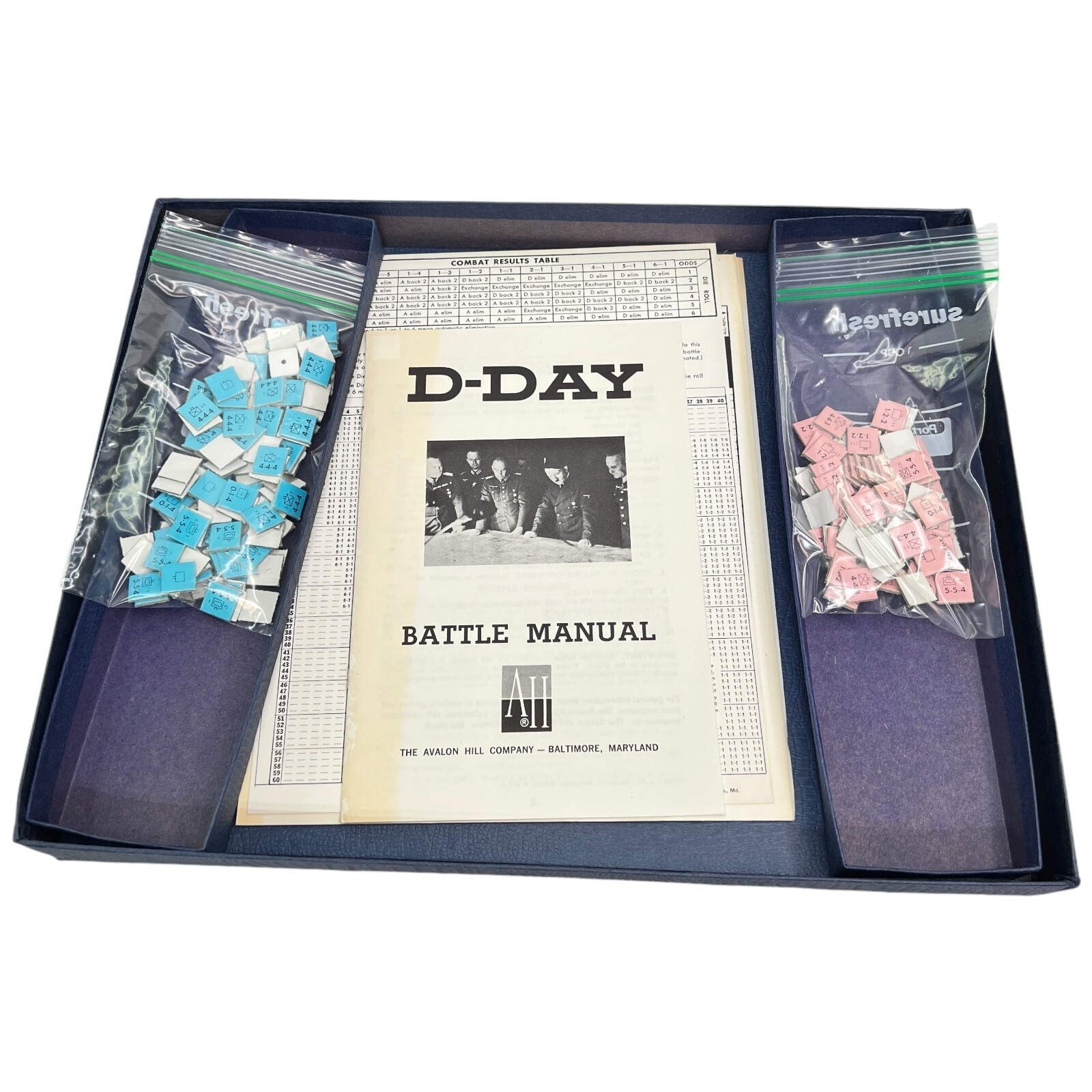 Vintage 1965 Avalon Hill D-Day World War II Invasion Board Game Role Play 508