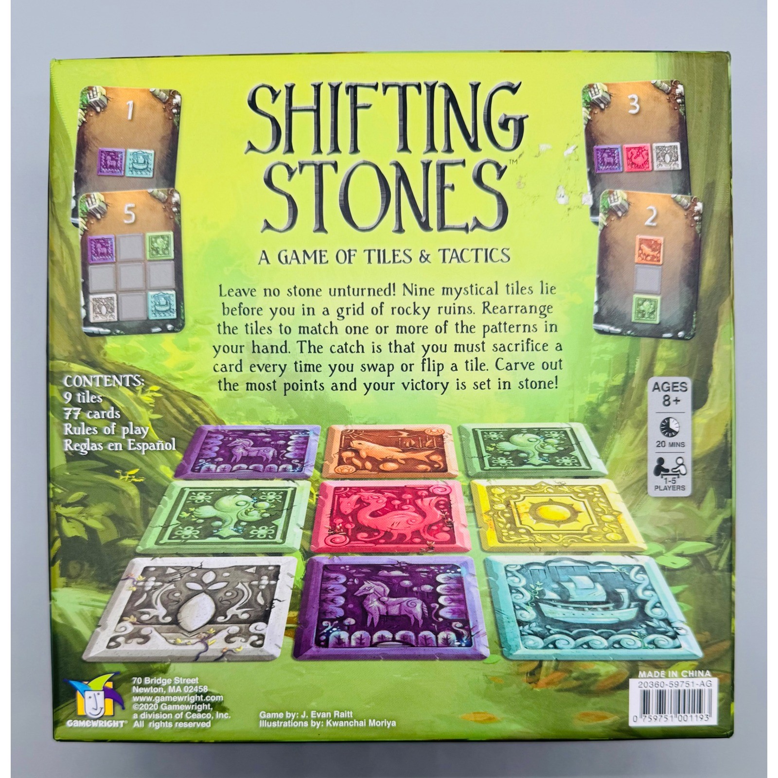 Gamewright Shifting Stones Board Game Multicolor Tiles and Tactics Strategy Game