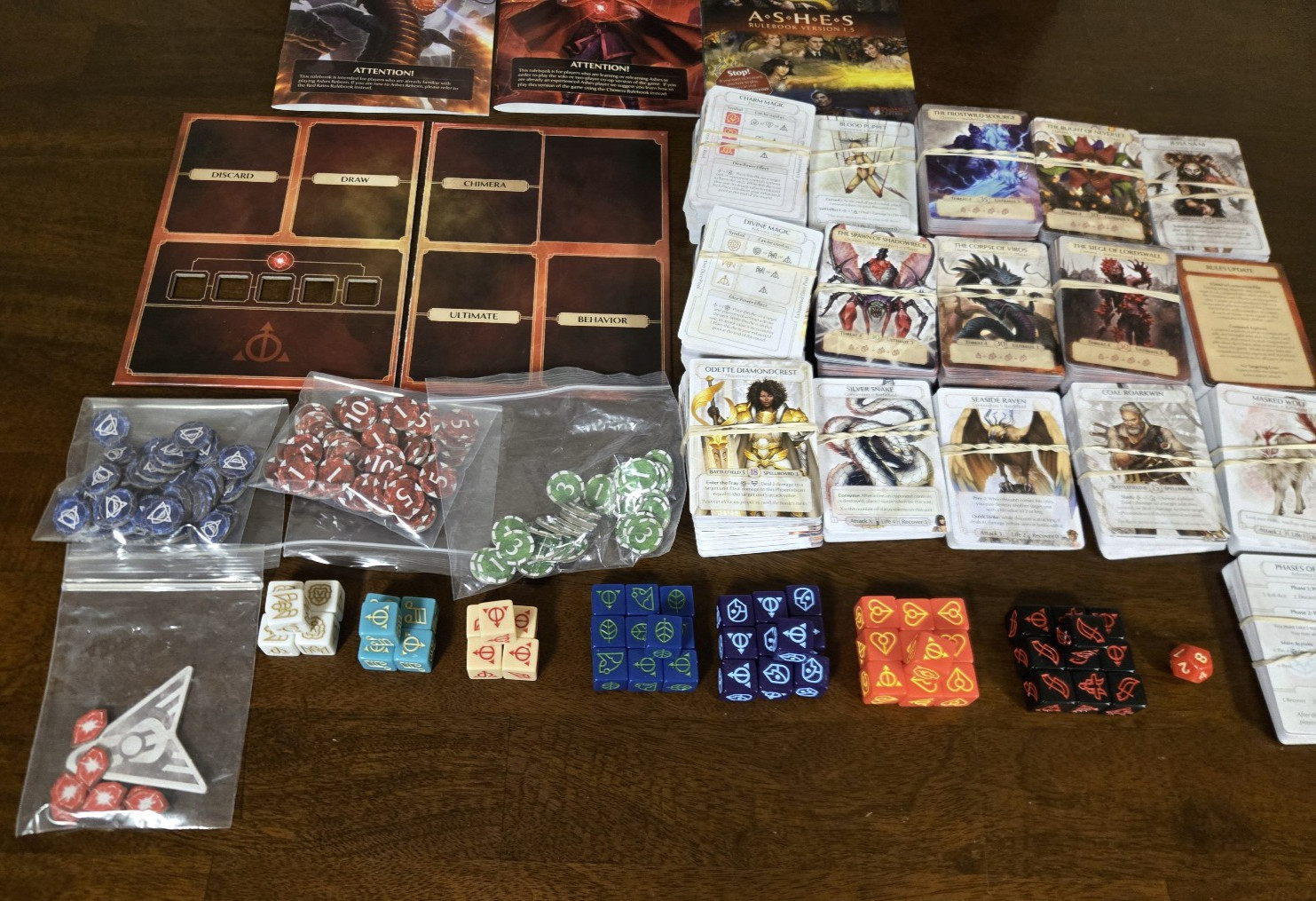 Ashes Reborn Rise of the Phoenixborn Master Set, Red Rains & multiple expansions