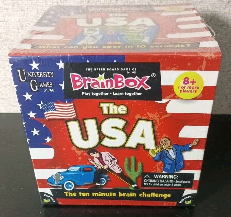 Brain Box The USA Board Game NEW Sealed Challenge Learn States, Capitals 8+up