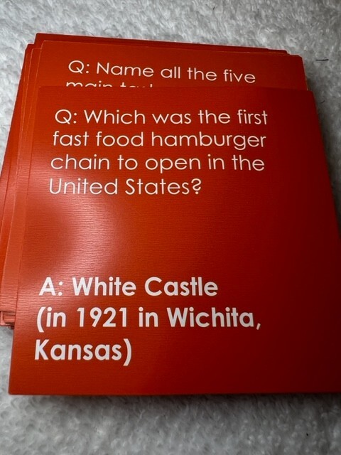 Talking Tables 120 Questions After Dinner Food & Drink Trivia Square Orange Box
