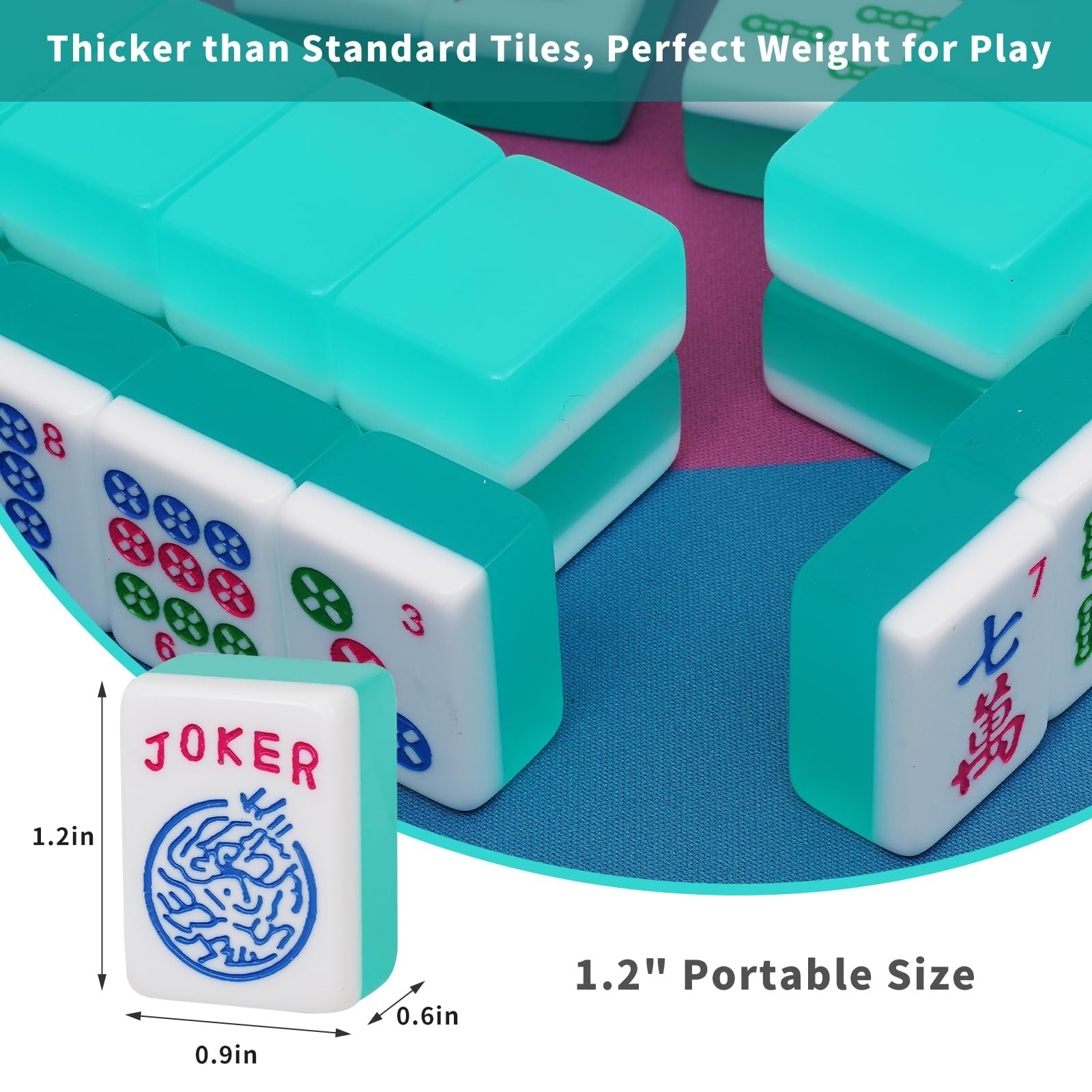 Mahjoy Mahjong Tile Set, American Mahjong Tile Set with 2 Dice, 166 Engraved …