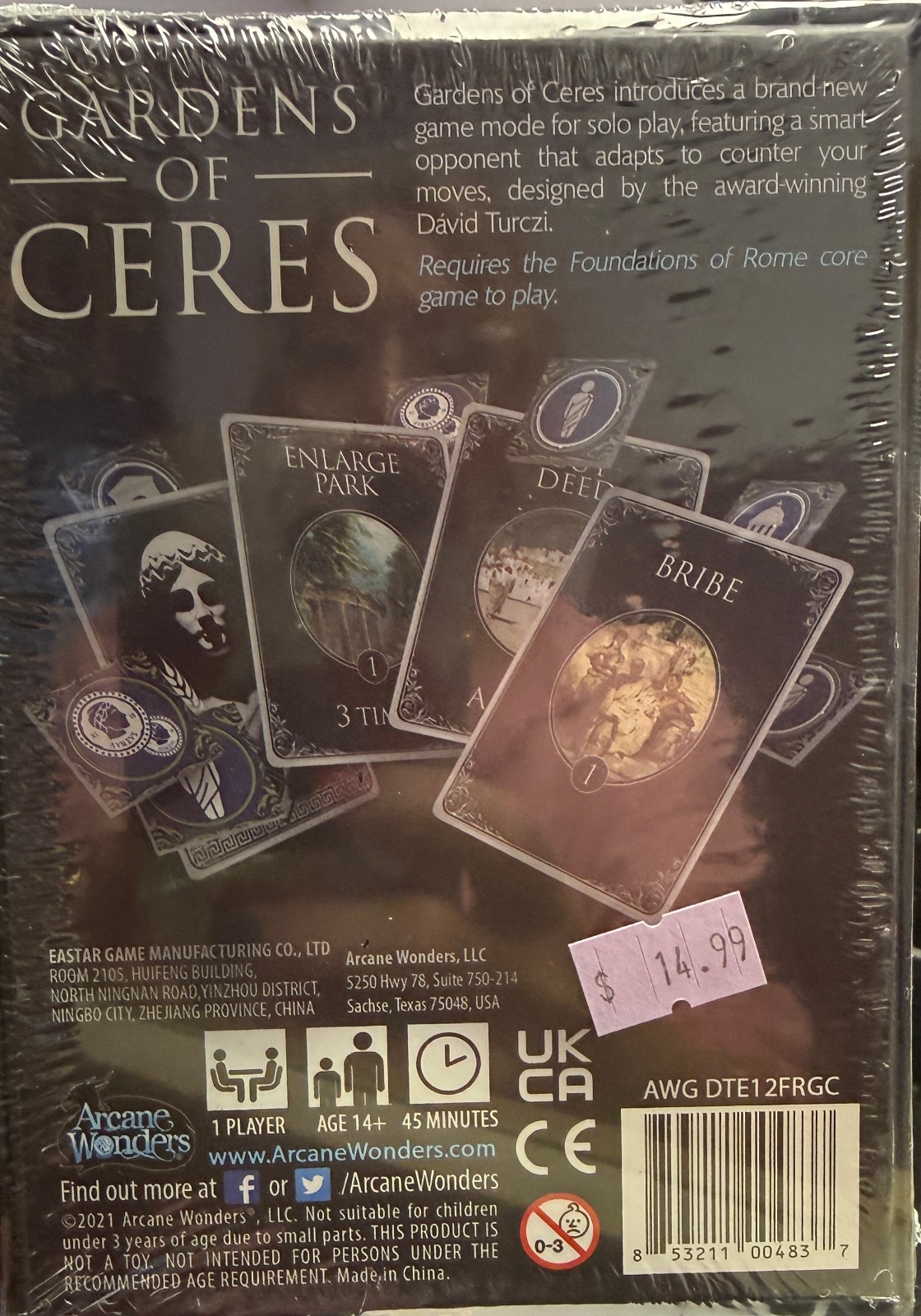 Gardens of Ceres Foundations of Rome Expansion Solo Variant Arcane Wonders