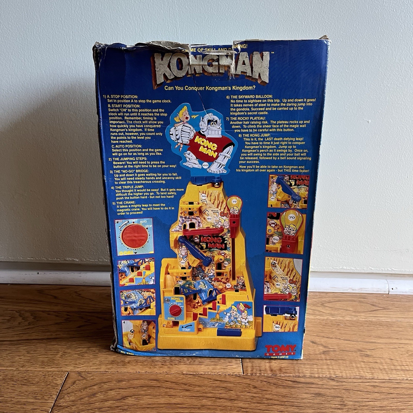 Vintage 1982 Tomy Kongman Game w Box Parts Battery Toy King Kong Marble Maze