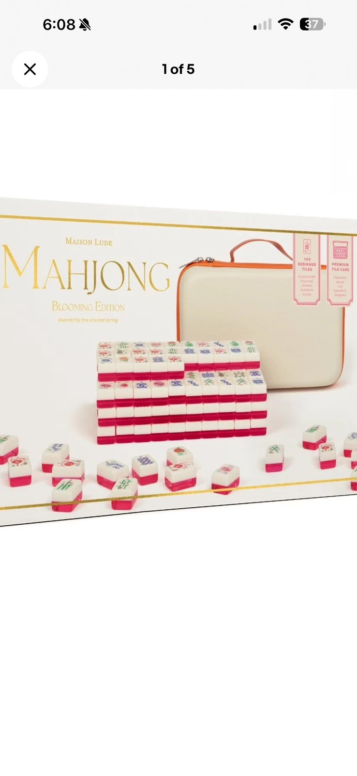 Maison Lude Cirquejong Mahjong Tiles 160 Piece Set with Carrying Case Blooming