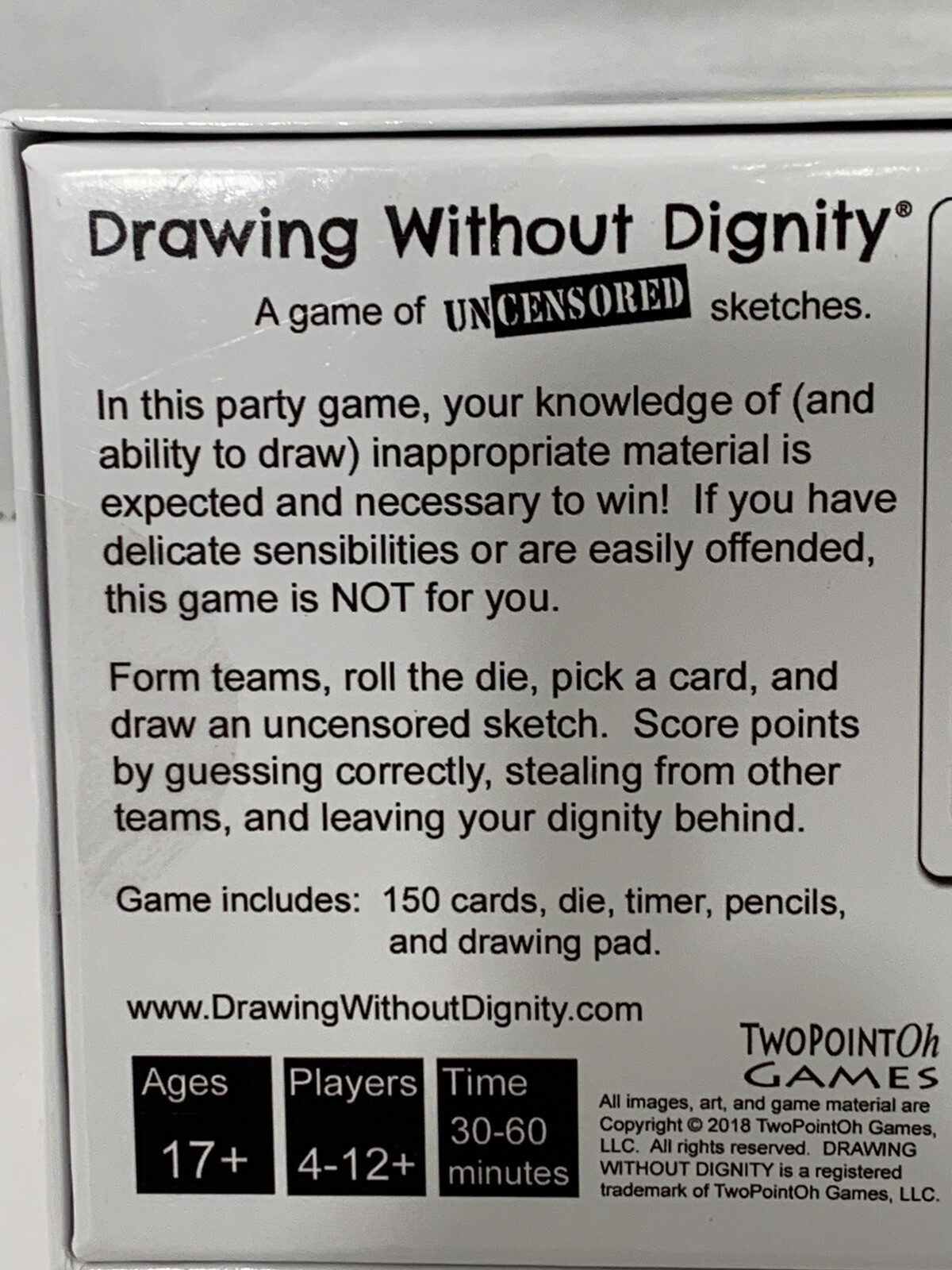 Drawing Without Dignity Game Uncensored Sketches Ages 17+ NEW Sealed