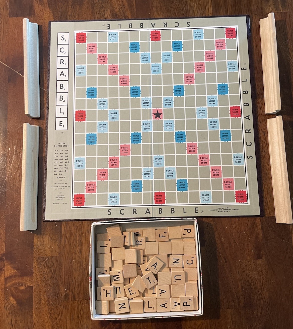 Vintage Scrabble Board Game SELRIGHT Selchow & Righter 1948/1949/1953 COMPLETE