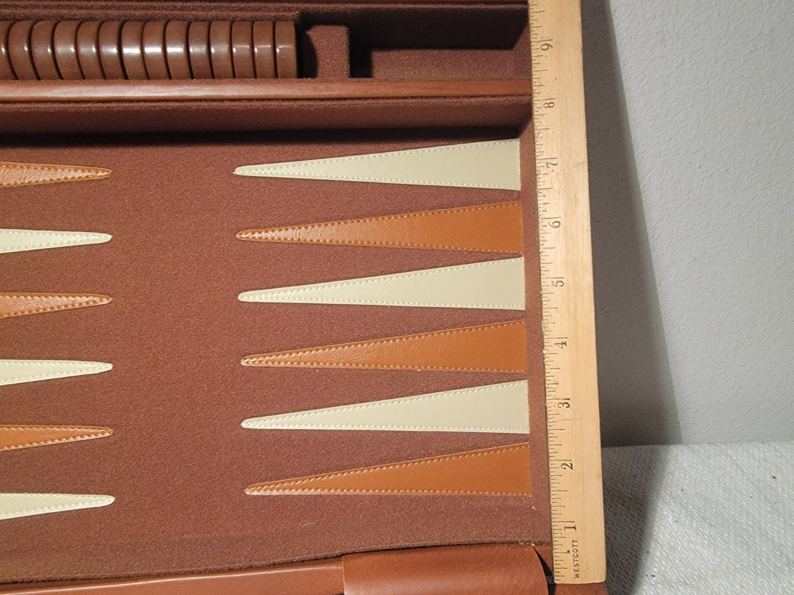 Sunny Brand Vintage Backgammon Set Game With Case Faux Leather W/instructions