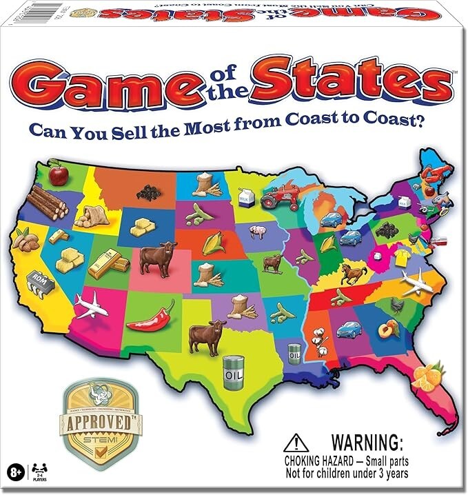 Game of the States Board Game – Family Game Night Kids 8+ & Adults