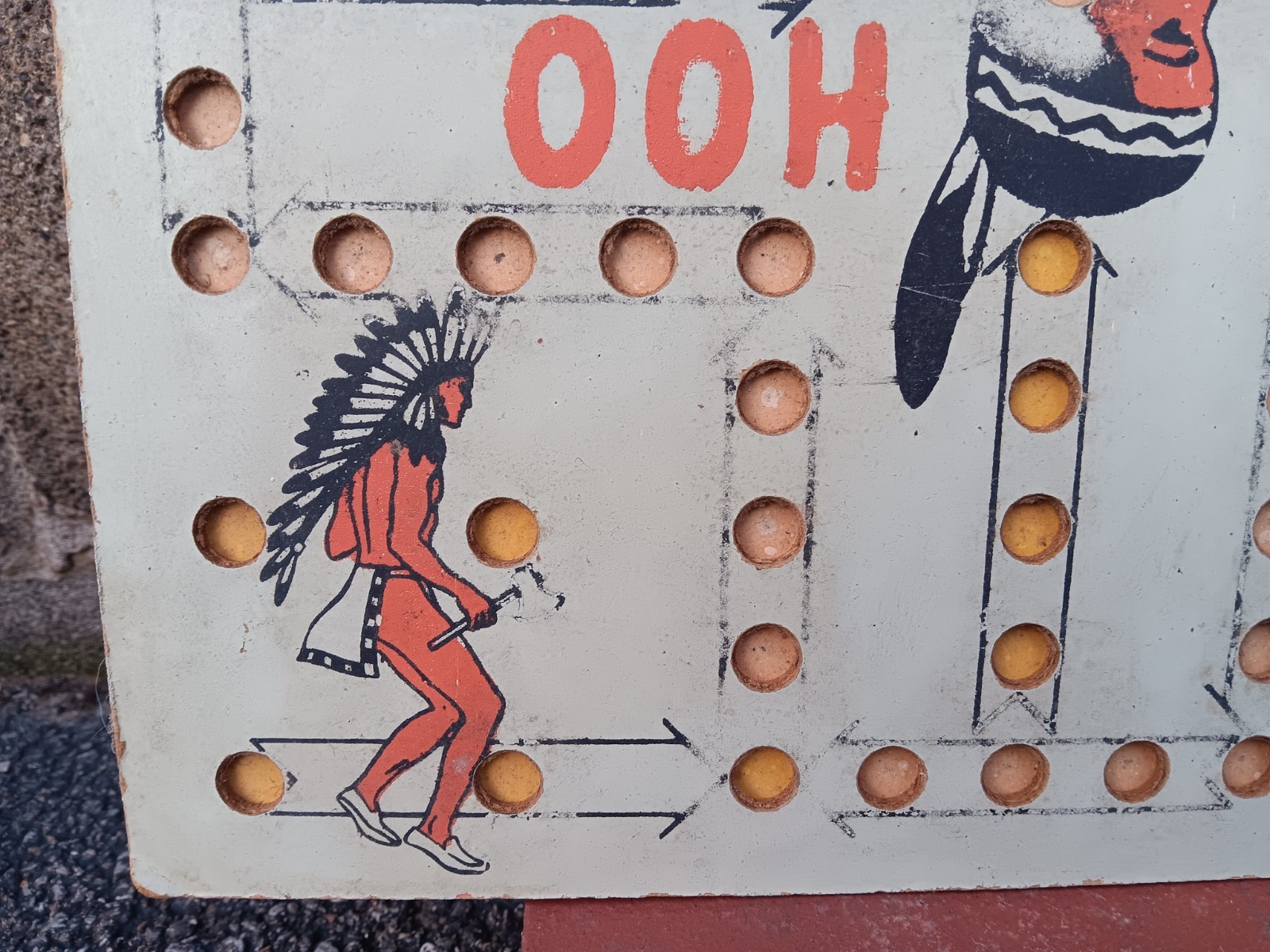 Vintage WA-HOO Gameboard Indian Marble Board Game, Creative Ideas, Gatesville TX