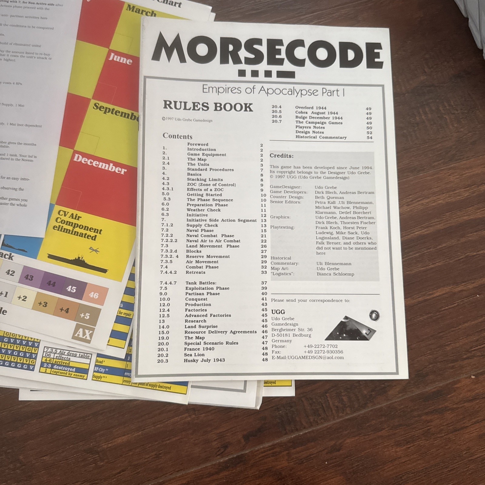 MORSECODE Empires of the Apoc. Prt. 1Game Udo Grebe Game OPENED UNPUNCHED