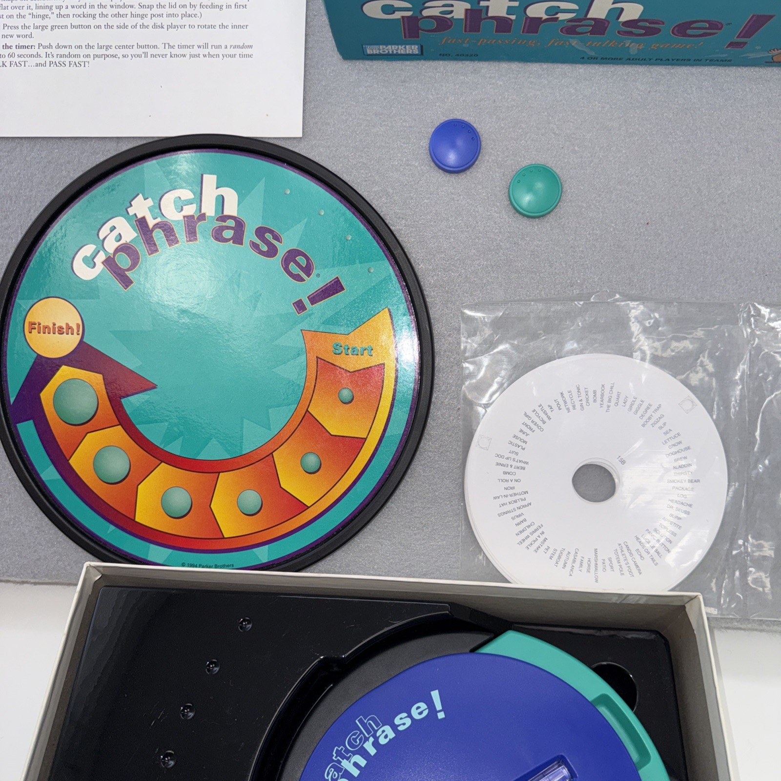 VINTAGE Catch Phrase Game COMPLETE WORKS Parker Brothers 1994 90s Words