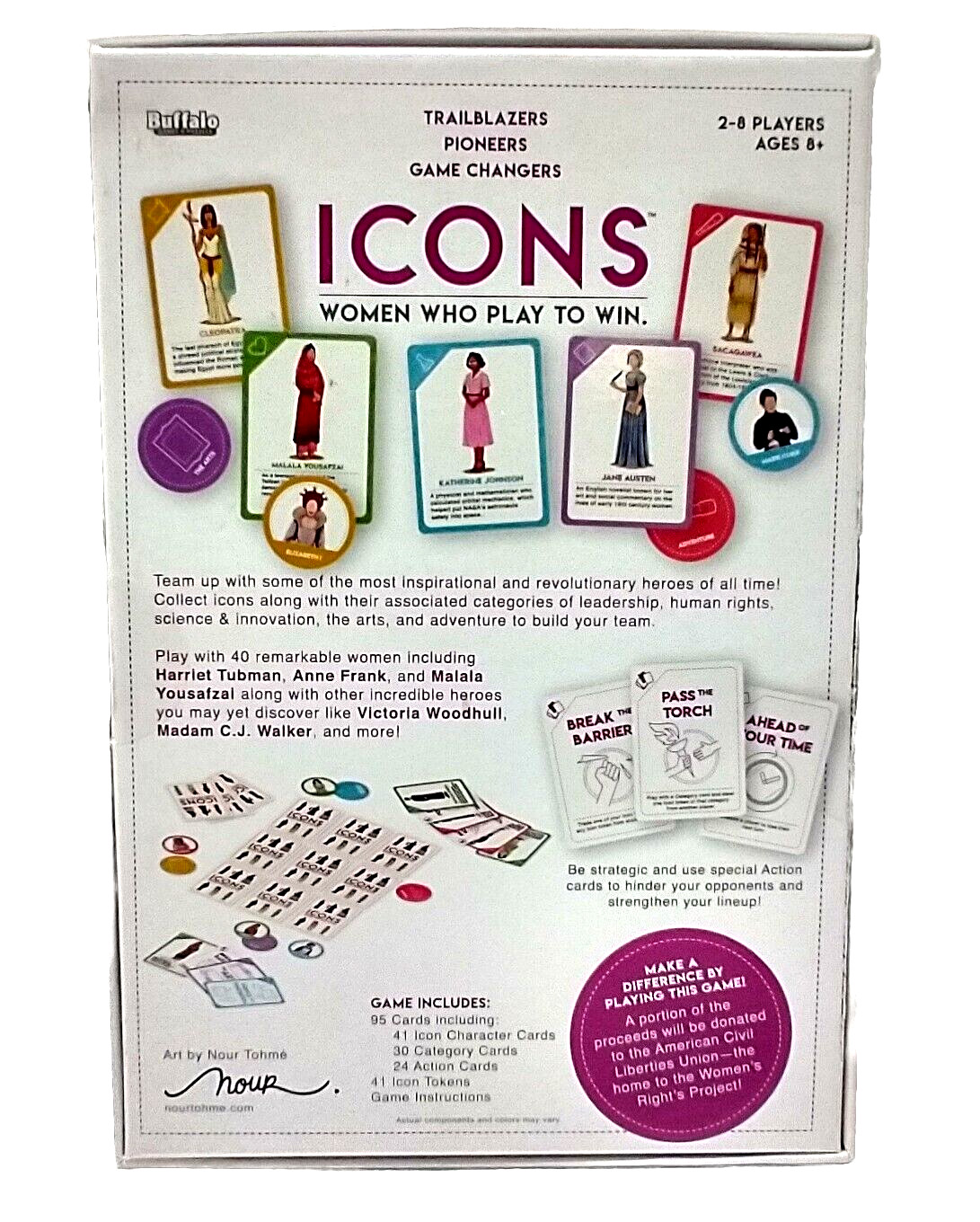 ICONS A Strategy Game about Women Who Play To Win, NEW, Ages 8+, 2-8 Players