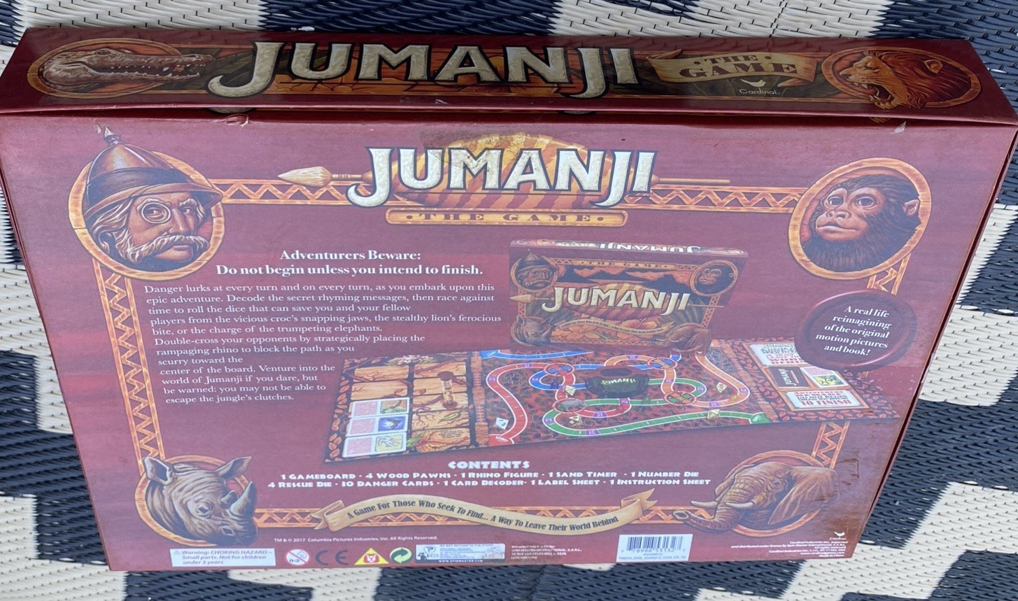 Jumanji The Game Classic Scary Jungle Adventure Family Board Game Complete EUC