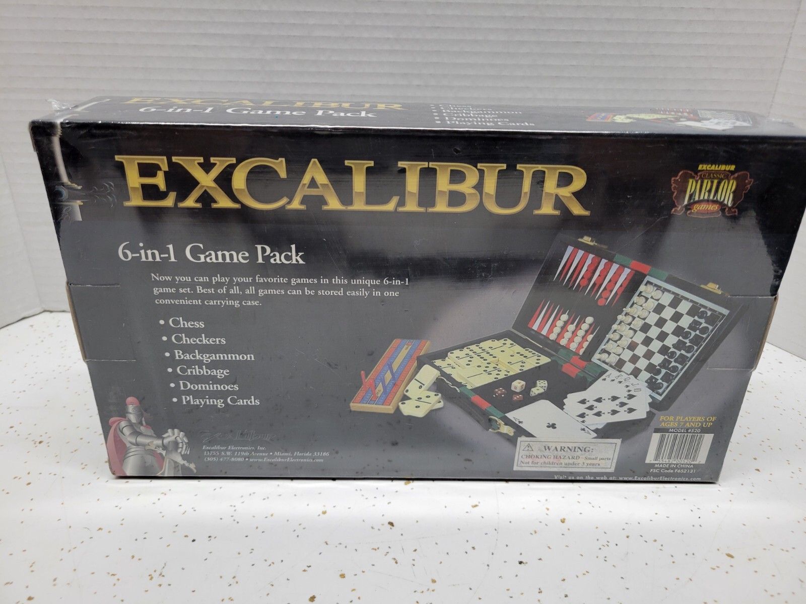 NEW SEALED EXCALIBUR ULTIMATE TRAVEL PACK 6 GAMES IN PACK #520 – Magnetic Pieces