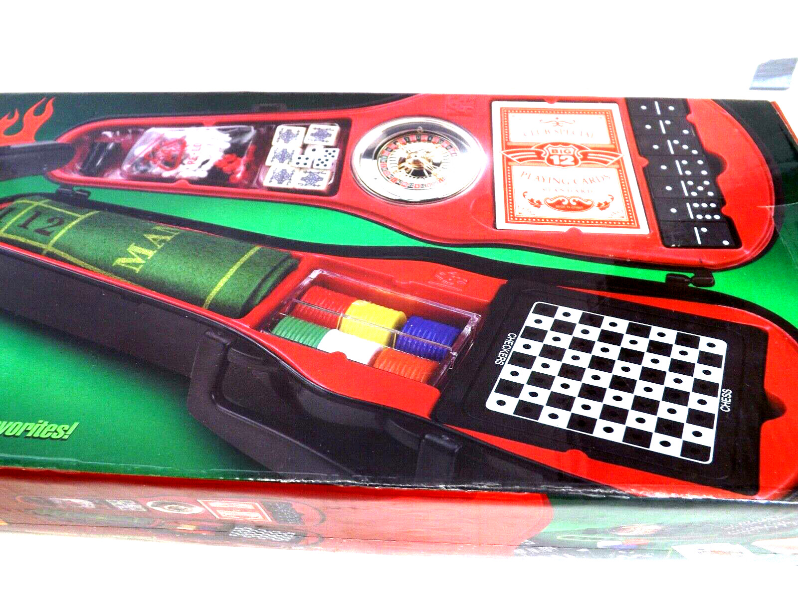 2004 Violinist Style Game Pack Travel Case Deluxe Roulette Cards Dice Chips Etc
