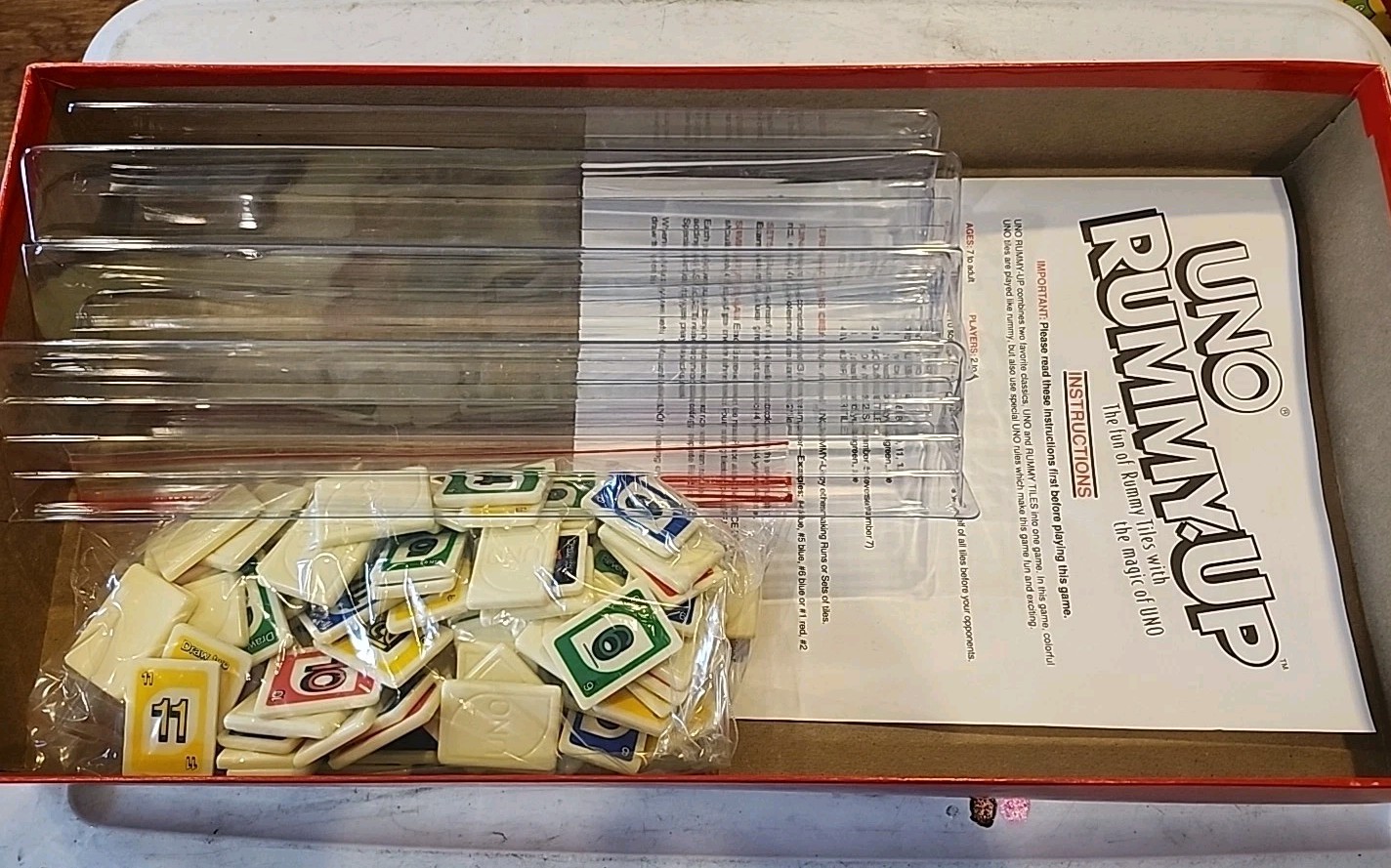Uno Rummy Up Rummy Uno Multi Player Complete Excellent Mattel 1993