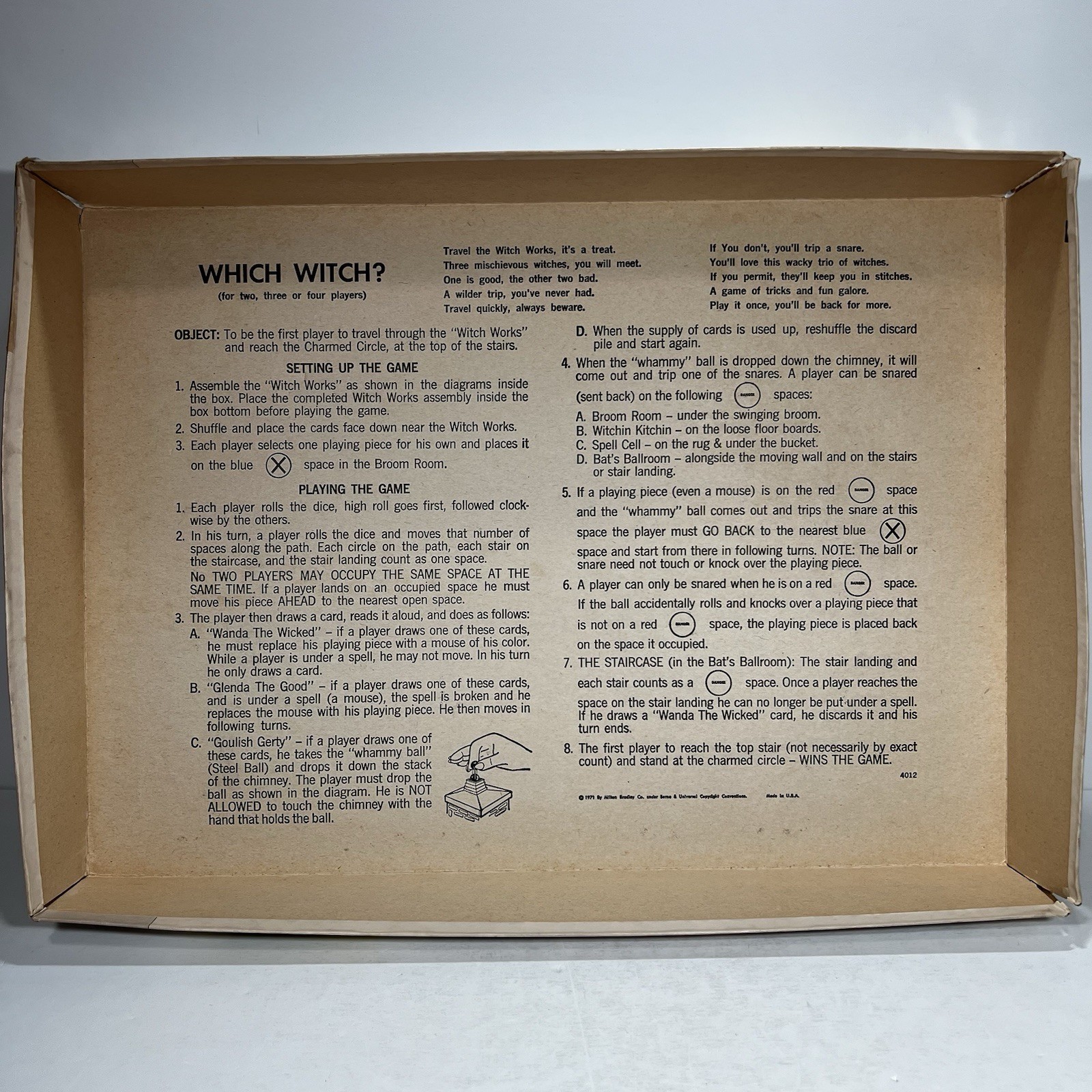 Which Witch? Board Game Complete Milton Bradley 1971