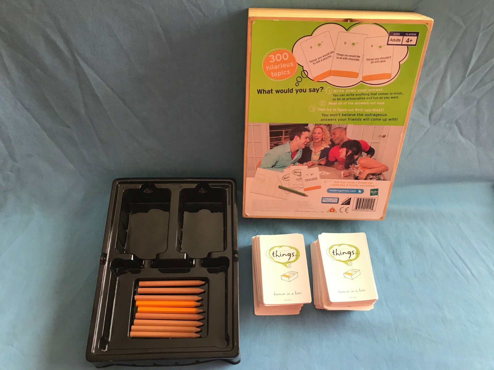 Pre-Owned 14 Years to Adult Full Size Game of Things Card/Board Game in Wood Box