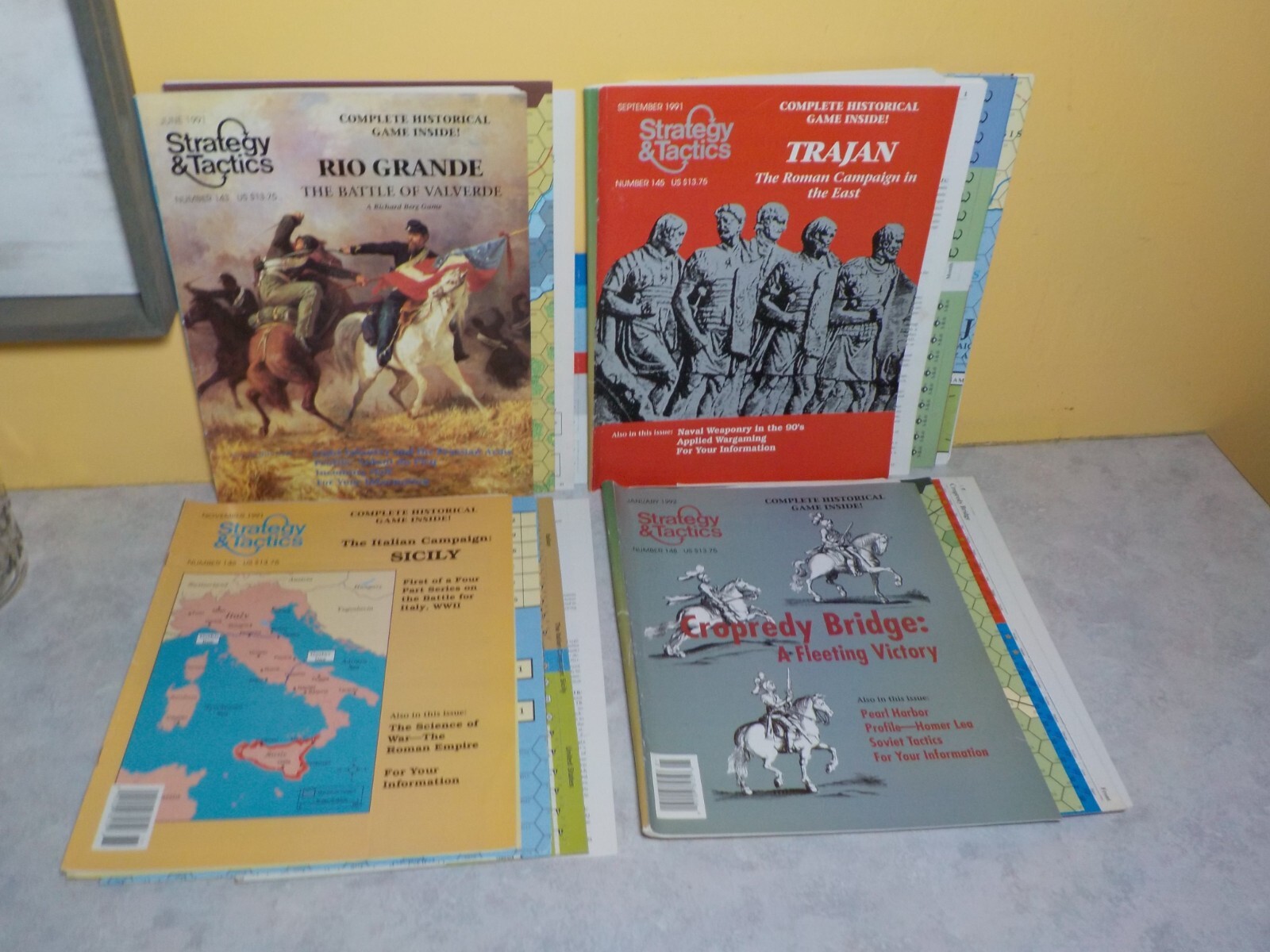 LOT 4 Strategy & Tactics/Decision Magazine War games # 143 145 146 148 UNPUNCHED