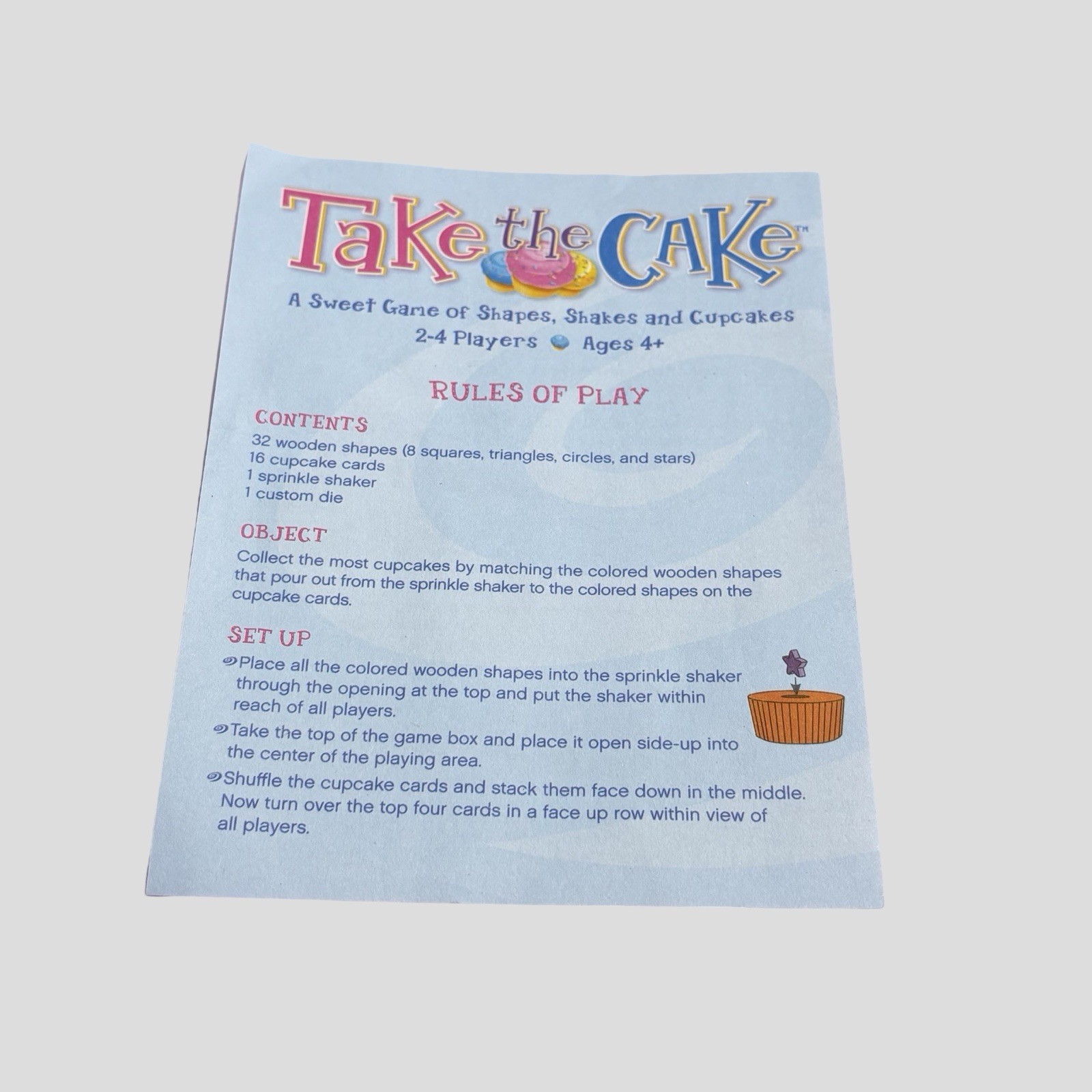 Take The Cake Game Gamewright INCOMPLETE 2010 Kids Children’s